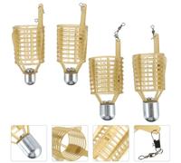 LIOOBO Lot de 4 Cages à Appâts en Fer et Abs pour Pêche Polyvalente Poids Variés Filet Solide pour Conservation Optimale des Leurres Adaptées la Pêche aux Crabes et Crevettes Compact