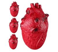 LIOOBO Lot De 4 Faux Cœurs Sanglants pour Halloween, Accessoire D'organe Effrayant Et Réaliste, Simulation d'une Partie Corps Humain pour Décorations De Fête sur Thème De