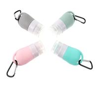 LIOOBO Lot de 4 Flacons de Lotion de 38 Ml en Silicone Trou Suspendre, Distributeurs pour Gel et Cosmétiques, Légers et Portables, Adaptés Voyage Rangement Beauté