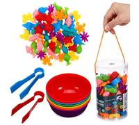 LIOOBO Montessori Jeu Éducatif Préscolaire TPE Set Animaux Marins et Comptage pour Tout Petits Développement Motricité et Coordination