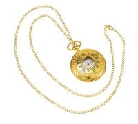 LIOOBO Montre De Poche Rétro en Métal Doré à Chiffres Romains, Montre De Poche Vintage Compacte pour Hommes Et Femmes, Accessoire Élégant pour Fêtes Et Usage Quotidien, avec Boîte Noire Compacte