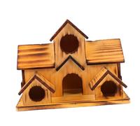 LIOOBO Nichoir Bois Créatif pour Oiseaux Mangeoire Extérieure Bois Multi-Fonctionnelle Abri Et Décor De Jardin pour Attirer Les Oiseaux Nourrir