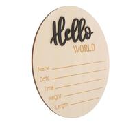 LIOOBO Panneau en Bois Naissance Rond pour -né Bébé Prénom Poids Personnalisable Accessoire Photo Naissance Hôpital Décor L4