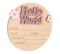 LIOOBO Panneau Rond En Bois D’annonce Naissance Bébé Prénom Personnalisable, Motif Signe Astrologique, Décoration Fête -né, Accessoire Photo Pour Maternité, Présent Naissance Garçon Fille