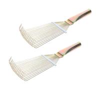LIOOBO Peignes en Acier Solide pour Animaux de Compagnie 2pcs Manche Confortable, Portables, pour L'élevage Toilettage des Chiens et Volailles Plusieurs styles