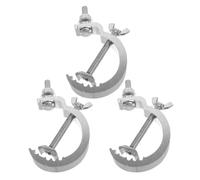 LIOOBO Pinces de Fixation Éclairage de Scène Robustes en Alliage d'Aluminium Lot de 3 Argenté Accessoires Anti-Dommages pour Spectacles et Mariages