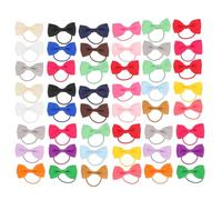 LIOOBO Puppy Hair Bows 40pcs Lightweight Canvas Bowties with Rubber Bands for Small Dog Breeds Maltese Poodle Everyday Wear Accessories