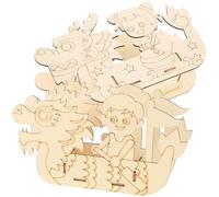 LIOOBO Puzzle 3D en Bois pour Garçon et Filles Kit de Modèle de Bateau Dragon Jouet Éducatif DIY 2 Pièces Développement de L'Imagination et Coordination Jouet
