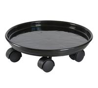 LIOOBO Support pour Pot de Fleur en Plastique Noir avec roulettes, Plateau Réutilisable pour Plantes D'intérieur et D'extérieur, Bac à Eau Pratique