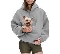Lioradfc Sweat a Capuche Hoodie Femme Pull Porte Chien Sweatshirts Oversize | Sweats Kangourou Pour Transport Animaux Sweatshirt Uni Jogging Sportswear Automne Hiver Top Chaton Tenue Sport Haut Polaire
