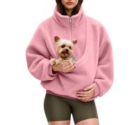 Lioradfc Sweat a Capuche Hoodie Femme Pull Porte Chien Sweatshirts Oversize | Sweats Kangourou Pour Transport Animaux Sweatshirt Uni Jogging Sportswear Automne Hiver Top Chaton Tenue Sport Haut Polaire