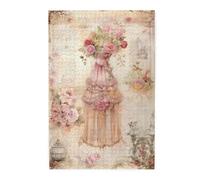 Liorosa 1000 pièces de puzzle en bois pour adulte, rêverie, robes élégantes en dentelle avec ornements floraux, esthétique classique vintage, chaque pièce est unique, idéale pour la détente et le