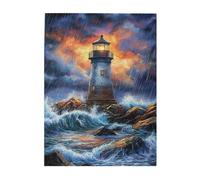 Liorosa 500 pièces de puzzle en bois pour adulte Harbor Sentinelle In Gale, pièces parfaitement ensemble, relaxation profonde pour vous-même, profitez de résoudre des puzzles avec la famille et les