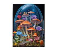 Liorosa 500 pièces de puzzle en bois pour adulte, symphonie de spores, composition harmonieuse de champignons sous un dôme transparent, couleurs vives, assemblage pratique de votre décoration murale