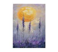 Liorosa 500 pièces de puzzle en bois pour adulte Twilight Blooms, paysage abstrait moderne avec art floral, design vibrant et unique, profitez de résoudre des puzzles avec la famille et les amis, pour