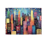 Liorosa Abstract Color City Lot de 500 puzzles en bois pour adultes, design vibrant et unique, profitez du processus de résolution de puzzle, excellent pour la relaxation et l'affichage pour les