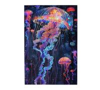 Liorosa Abyssal Aurora Casse-tête de 1000 pièces pour adultes, méduses lumineuses dans l'océan cosmique, pièces de puzzle fantaisistes, couleurs incroyablement vives, profitez du processus de