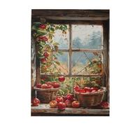 Liorosa Apples By The Window Puzzle en bois 500 pièces pour adulte, esthétique classique vintage, défi pour vous-même, idéal pour la relaxation et le plaisir en famille, profitez du processus de