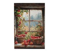 Liorosa Apples By The Window Puzzle en bois de 1000 pièces pour adulte, esthétique classique vintage, défi pour vous-même, idéal pour la relaxation et le plaisir en famille, profitez du processus de