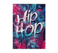 Liorosa Beat Of The Streets Puzzle en bois 500 pièces pour adulte, art hip-hop, couleurs vives, brainstorming pour soulager le stress, exercer la capacité pratique et la patience de réflexion