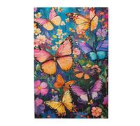 Liorosa Butterfly Garden Fantasy - Puzzle de 1000 pièces pour adultes, ailes vibrantes dansant parmi les fleurs arc-en-ciel dans une clairière tachetée de soleil, plaisir à la fois du corps et de