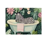Liorosa Casse-tête de bain zèbre pour adultes - 500 pièces - Puzzle amusant en bois sur le thème de la vie sauvage - Couleur douce - Esthétique - Chaque pièce est unique - Assemblage pratique de votre