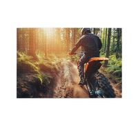 Liorosa Casse-tête de motocross extrême pour adultes de 1000 pièces, course tout-terrain à haute énergie, puzzle en bois pour les fans de sport, design vibrant et unique, complet avec la famille et