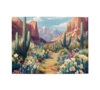 Liorosa casse-tête Oasis du désert pour adultes de 500 pièces, jardins de cactus vibrants, détendez-vous et profitez du plaisir de résoudre des puzzles, complets avec la famille et les amis