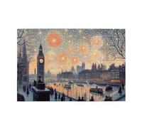 Liorosa Casse-tête pour adultes 1000 pièces de nuit de célébration, monuments classiques de Londres, profitez du processus de résolution de puzzle, plaisir à la fois du corps et de l'esprit