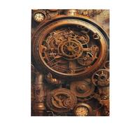 Liorosa Cogwheel Cosmos Puzzle en bois 500 pièces pour adulte, équipement steampunk en brume bronze, pièces s'emboîtent parfaitement, loisirs créatifs pour adultes, chaque pièce est unique