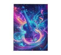 Liorosa Concerto galactique 500 pièces de puzzle en bois pour adulte, énergie cosmique qui coule à travers le violon, design vibrant et unique, les pièces s'emboîtent parfaitement, convient pour les