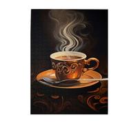 Liorosa Élégant casse-tête en bois 500 pièces pour adultes, style art vintage, brainstorming pour soulager le stress, exercer des compétences pratiques et penser, pour les amateurs de café