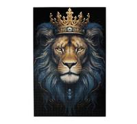 Liorosa Empire'S Protector Puzzle de 1000 pièces pour adultes, lion couronné doré, décoration murale unique, adapté pour les loisirs en famille, soulager le stress et profiter du plaisir de résoudre