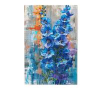 Liorosa Enchanting Spring Blooms Flower Puzzle de 1000 pièces pour adultes, fleurs bleues éthérées avec texture aquarelle, puzzle en bois art relaxant, pour les amateurs de fleurs, chaque pièce est