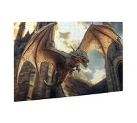 Liorosa Ferocious Dragon Puzzle Adulte 500 pièces, créature fantastique classique de l'ère rétro, passe-temps exploratoire et défis, convient pour les soirées de jeu de fête