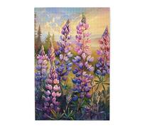 Liorosa Flower Reverie Puzzle de 1000 pièces pour adultes, aquarelle fleurit au crépuscule pastel, couleurs vives, exercice cérébral stimulant, activités amusantes pour les vacances en famille