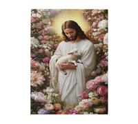 Liorosa Garden Jesus - Puzzles pour adultes de 500 pièces, Dieu amoureux et animaux, pièces s'emboîtent parfaitement, assemblage pratique de votre décoration murale d'intérieur, profitez de résoudre