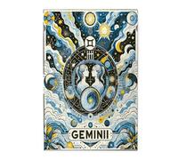 Liorosa Gemini Fantasy Illustration Puzzle pour adultes 1000 pièces, puzzle de la série Constellation de style art moderne, profitez du plaisir de résoudre des puzzles avec votre famille, pour les