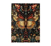Liorosa Golden Monarch Puzzle de 500 pièces pour adultes, papillon vibrant avec des ailes irisées parmi des fleurs luxuriantes, symphonie de la nature en couleurs, loisirs et défis exploratoires