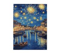 Liorosa Grand Canal - Puzzles de célébration pour adultes de 500 pièces, ponts lumineux et palais miroir dans les eaux bleues, vibrants et uniques, adaptés pour les soirées de jeu. Cadeaux pour les