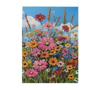 Liorosa Impressionnist Garden Puzzle de 500 pièces au design vibrant et unique, fleur papillon, esthétique classique vintage, relaxation profonde pour vous-même, cadeaux pour amis et famille