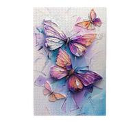 Liorosa Liorosa Casse-tête aquarelle papillons en vol 1000 pièces, style peinture à l'huile, art naturel élégant pour décoration murale, idéal pour la détente et le plaisir en famille, profitez du