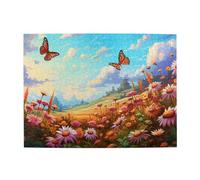 Liorosa Lot de 500 puzzles de fleurs florales pour adultes, papillons volants vibrants, une scène florissante, design unique et beau, puzzle adapté pour divertir en famille pendant les vacances