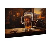 Liorosa Lot de 500 puzzles pour adultes - Scène de taverne vintage avec chapeaux de bière et de cowboy, puzzle rétro en bois occidental, thème bar de cowboy, détendez-vous et profitez du plaisir de