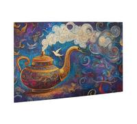 Liorosa Mystical Alchemy Kettle Puzzle de 500 pièces pour adultes, théière décorée libérant de la fumée, style vintage, couleurs vives, profitez de la résolution de puzzles avec la famille et les amis