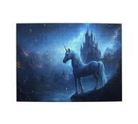Liorosa Mystical Unicorns Under Starlight Puzzle en bois de 500 pièces pour adultes - Château de rêve, art anti-stress pour adultes et amateurs de puzzle, complet avec famille et amis, cadeau pour ami