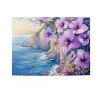 Liorosa Nature'S Aquarelle 500 pièces de puzzle en bois pour adulte, art en bois avec fleur et mer, esthétique de couleur douce, relaxation profonde pour vous-même, cadeau pour les amateurs de fleurs