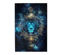 Liorosa Nebula King Puzzle en bois 1000 pièces pour adulte, lion royal avec marques galactiques, merveilleuse imagination, brainstorming pour soulager le stress, exercer des compétences pratiques et