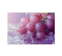 Liorosa Nectar Of The Vine Puzzle en bois de 1000 pièces pour adulte, raisins embrassés de rosée avec des détails d'eau éclaboussants, les pièces s'emboîtent parfaitement, détendez-vous et profitez du