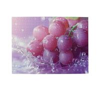 Liorosa Nectar Of The Vine - Puzzle en bois de 500 pièces pour adulte, raisins embrassés de rosée avec des détails d'eau éclaboussants, les pièces s'emboîtent parfaitement, détendez-vous et profitez